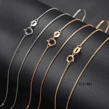 DAIMI 18K White Yellow Gold Chain Pure Gold Necklace Fine Chain Light Chain Gold Necklace