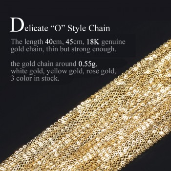 DAIMI 18K White Yellow Gold Chain Pure Gold Necklace Fine Chain Light Chain Gold Necklace