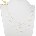 ASHIQI Natural Freshwater Baroque Pearl Necklace Women 4-8mm 5 Rows Bohemia Handmade Jewelry Fashion