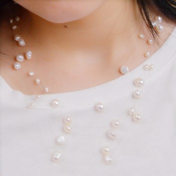 ASHIQI Natural Freshwater Baroque Pearl Necklace Women 4-8mm 5 Rows Bohemia Handmade Jewelry Fashion