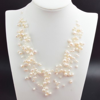 ASHIQI Natural Freshwater Baroque Pearl Necklace Women 4-8mm 5 Rows Bohemia Handmade Jewelry Fashion