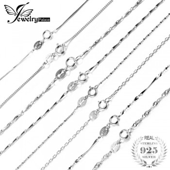 JewelryPalace 100% Genuine 925 Sterling Silver Necklaces Classic Basic Silver Chains Lobster Clasp Adjustable Fashion Jewelry