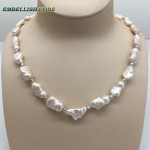 new kind necklace small baroque Irregular square style pearls natural freshwater Cultured pearl with 3mm beads special jewelry