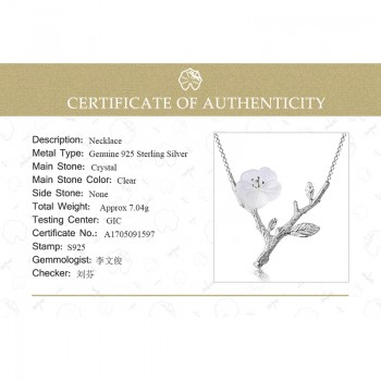 Lotus Fun Real 925 Sterling Silver Handmade Designer  Fine Jewelry Flower in the Rain Necklace with Pendant for Women Collier