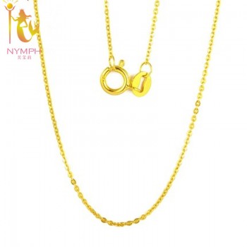 NYMPH Genuine 18K White Yellow Gold Chain 18 inches au750 Cost Price Necklace Pendant Wendding Party Gift For Women[G1002]