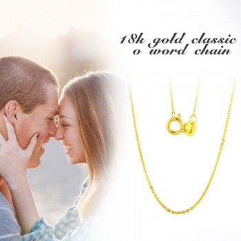 NYMPH Genuine 18K White Yellow Gold Chain 18 inches au750 Cost Price Necklace Pendant Wendding Party Gift For Women[G1002]