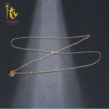 NYMPH Genuine 18K White Yellow Gold Chain 18 inches au750 Cost Price Necklace Pendant Wendding Party Gift For Women[G1002]