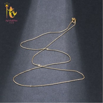 NYMPH Genuine 18K White Yellow Gold Chain 18 inches au750 Cost Price Necklace Pendant Wendding Party Gift For Women[G1002]