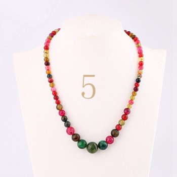 Yumten Natural Agate Necklace Women Stone Jewelry Crystal Chain Choker Men Onyx Fashion Accessories Party Gemstone Amber Gift