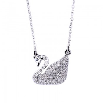 Warme Farben Crystal From SWAROVSKI Women Charms Pendant Necklaces Classic Silver White Swan Drop Necklaces Jewelry Party Gifts