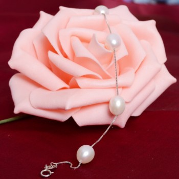 ASHIQI Real 925 sterling silver necklace White pearl necklace 7.5-8mm Natural Freshwater pearl Jewelry for Women