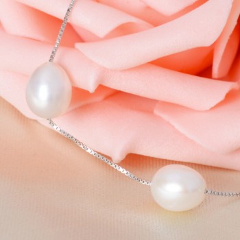 ASHIQI Real 925 sterling silver necklace White pearl necklace 7.5-8mm Natural Freshwater pearl Jewelry for Women