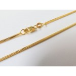 16inch  Au750 Pure 18K Yellow Gold Necklace Women Milan Box Link Chain 2-2.5g