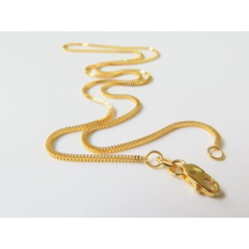 16inch  Au750 Pure 18K Yellow Gold Necklace Women Milan Box Link Chain 2-2.5g