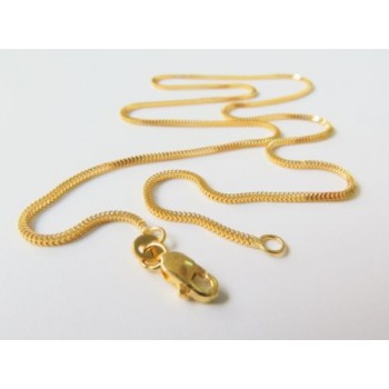 16inch  Au750 Pure 18K Yellow Gold Necklace Women Milan Box Link Chain 2-2.5g