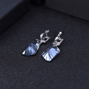 GEMS BALLET 42.40Ct Natural Iolite Blue Mystic Quartz Gemstone Drop Earrings 925 Sterling Silver Fine Jewelry for Women