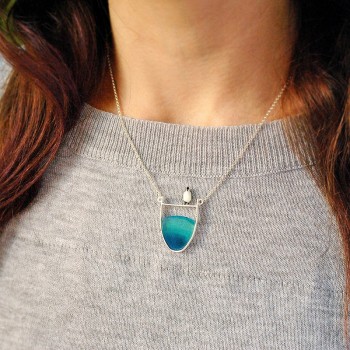 Lotus Fun Real 925 Sterling Silver Natural Agate Handmade Fine Jewelry Lovely Penguin Necklace with Pendant for Women Collier