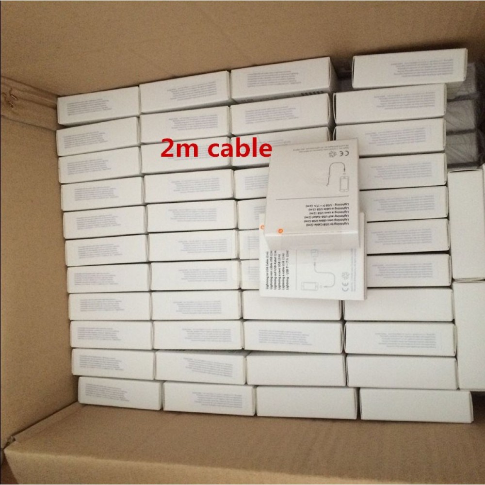 100pcs/lot 2M AAAA Quality USB Data Sync Charger Cable For ipad Air iPhone x 8 7 6s 6 plus For IOS12.1 with retail box