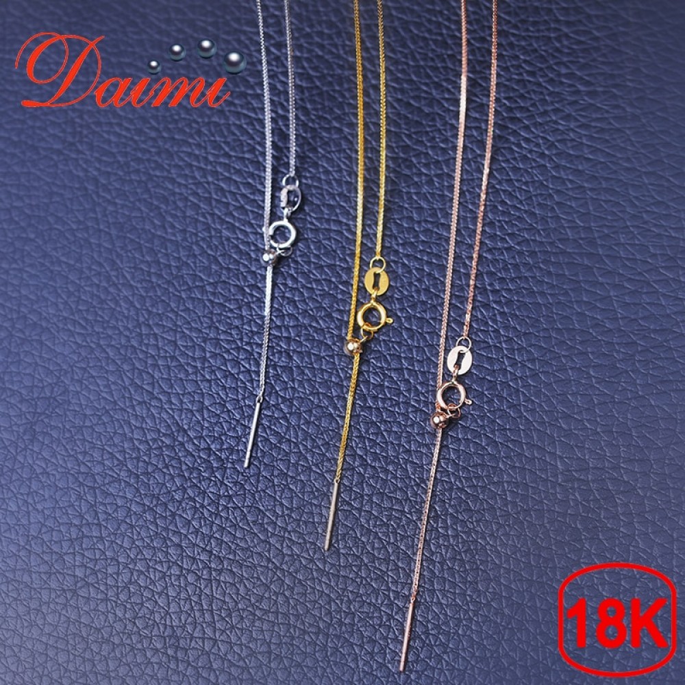 DAIMI 18K Love Design Button White/Yellow/Rose Gold Chain 1.13g Pure Gold Necklace Chain Adjustable Necklace Chain Jewelry Gift