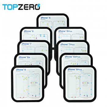 9pcs/ set Professional Magnetic Screw Mat Technic Repair Pad For iPhone 6 6s 6s 7 8 Plus X Phone Parts For iphone Repair Tools