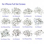 1 Set Silver Screws Full Screw Set for iPhone 4 4S 5C 5S 5G 6G 6s 6 7 7P 8 8 plus X Repair bolt Complete Kit Replacement Parts