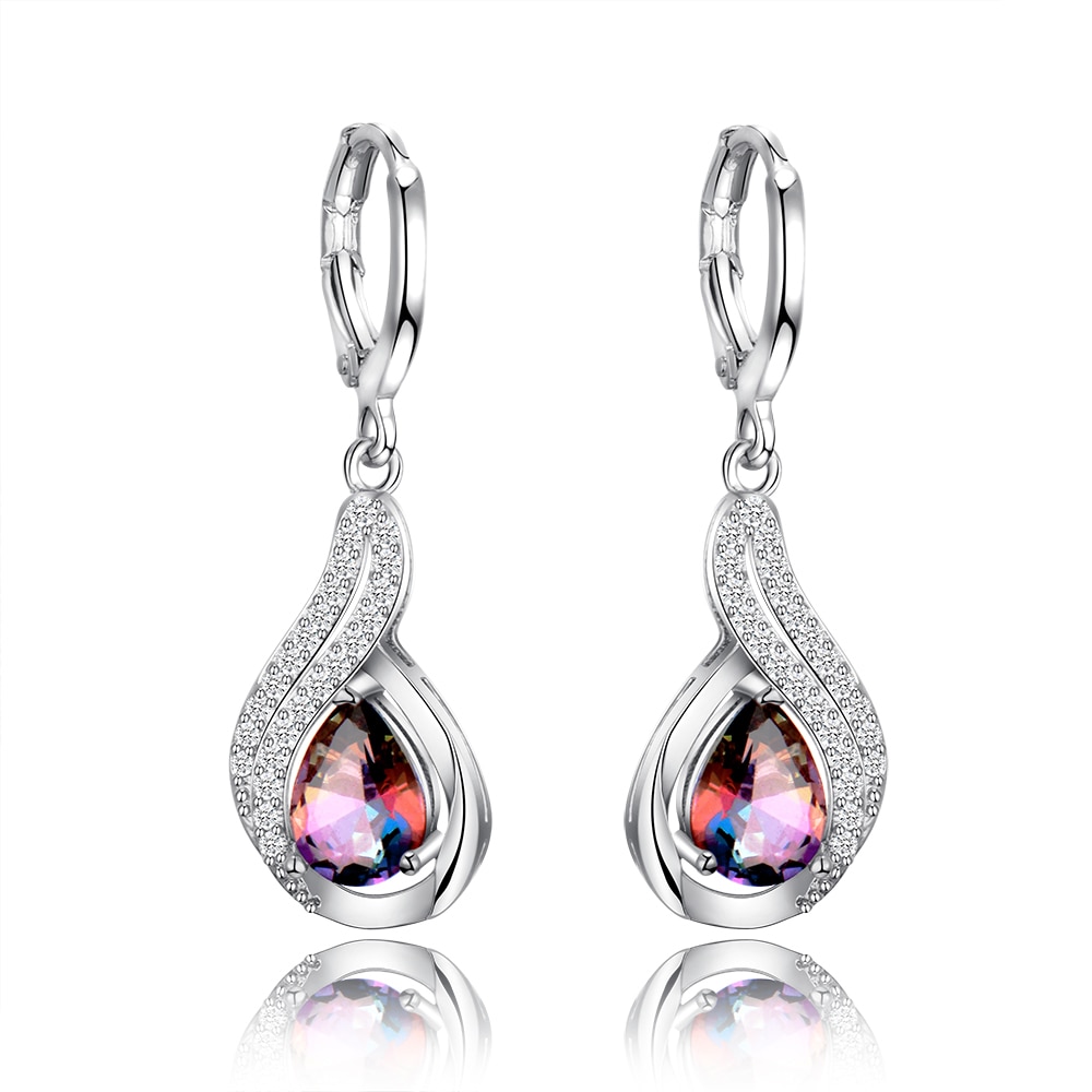 Luxury Jewelry Earrings Womens Water Drop Silver Earrings With AAAA Zircon New Fashion Fine Jewelry Girl Daily Life Accessories