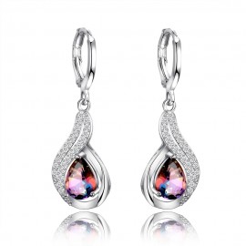 Luxury Jewelry Earrings Womens Water Drop Silver Earrings With AAAA Zircon New Fashion Fine Jewelry Girl Daily Life Accessories