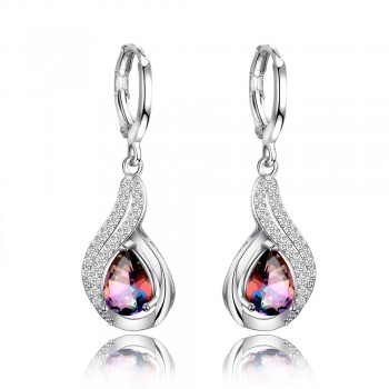 Luxury Jewelry Earrings Womens Water Drop Silver Earrings With AAAA Zircon New Fashion Fine Jewelry Girl Daily Life Accessories