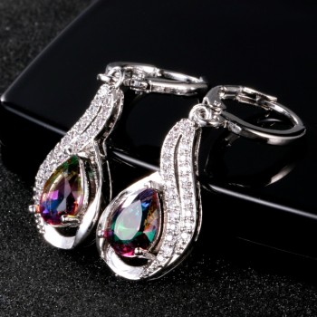 Luxury Jewelry Earrings Womens Water Drop Silver Earrings With AAAA Zircon New Fashion Fine Jewelry Girl Daily Life Accessories