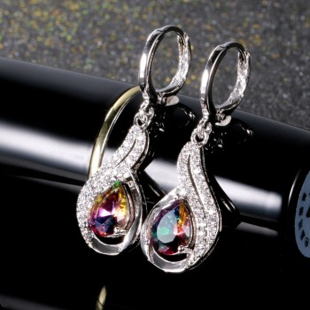Luxury Jewelry Earrings Womens Water Drop Silver Earrings With AAAA Zircon New Fashion Fine Jewelry Girl Daily Life Accessories