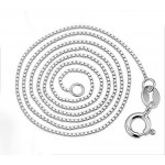 Jewelrypalace New Italian Box Chain Necklace Pure 925 Solid Sterling Silver 0.8 1mm 40 cm 45 cm Fine Jewelry For Women
