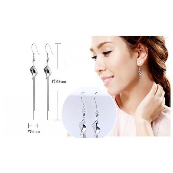 OMHXZJ WHOLESALE Fashion jewelry Smooth snake bone chain Twisted slices indirect 925 Sterling Silver Earrings Ears hang YS92