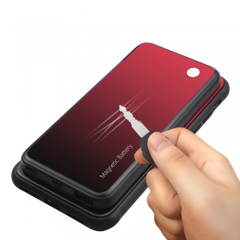 Magnetic Wireless charger Case For iPhone 8 Plus External Power Bank Battery Charging Case For iPhone X XS Tempered glass Cover