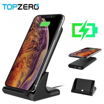 10000mAh QI Fast Wireless Charger Power Bank For iPhone XR XS Max Xiaomi Samsung Moblie Phone PowerBank With Charger Base Stand