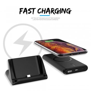 10000mAh QI Fast Wireless Charger Power Bank For iPhone XR XS Max Xiaomi Samsung Moblie Phone PowerBank With Charger Base Stand