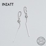 INZATT Real 925 Sterling Silver Elegant Chain Tassel Stick Bar Dangle Drop Earrings Personality Fine Jewelry For Women Party