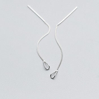 INZATT Real 925 Sterling Silver Elegant Chain Tassel Stick Bar Dangle Drop Earrings Personality Fine Jewelry For Women Party