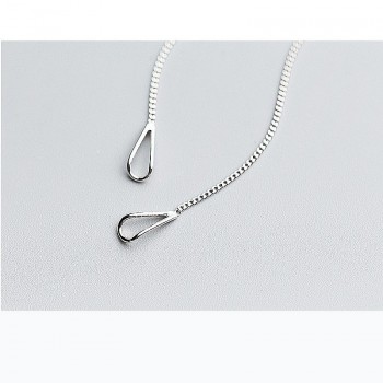 INZATT Real 925 Sterling Silver Elegant Chain Tassel Stick Bar Dangle Drop Earrings Personality Fine Jewelry For Women Party
