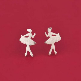 Ruifan Promotion Wholesale Dancing Girl 925 Sterling Silver Stud Earrings for Women Ladies Small Earrings Fine Jewelry YEA122