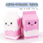 Kawaii Cute Soft Squishy Charms Milk Bag Toy Slow Rising Milk Box Kid Fun Gift for Adults Relieves Stress Anxiety Squeeze Toys