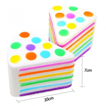 Rainbow Triangle Sprinkle Mini Cute Strawberry Cake Squishy Slow Rising  Antistress Soft Squeeze Charm Toys Kids Phone Strap Hot