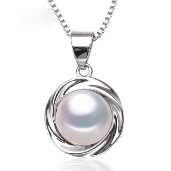 Real Pearl Pendants 925 sterling silver freshwater pearl pendant for women,natural pearl pendant necklace white birthday gift