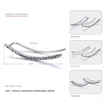 e-Manco Genuine 925 Sterling Silver Hook Earrings for Women New Design Trendy Minimalist Style Hook Earrings Brand Fine Jewelry