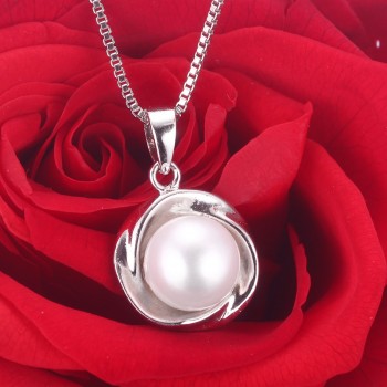 925sterling silver necklace pendant for women genuine 100% real AAAA high quality Natural freshwater pearl pendant  jewelry8-9mm
