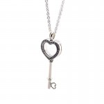 Pendant necklaces amp; pendants Floating Locket Heart Key Necklace Clear CZ 925 STERLING SILVER JEWELRY choker christmas gift