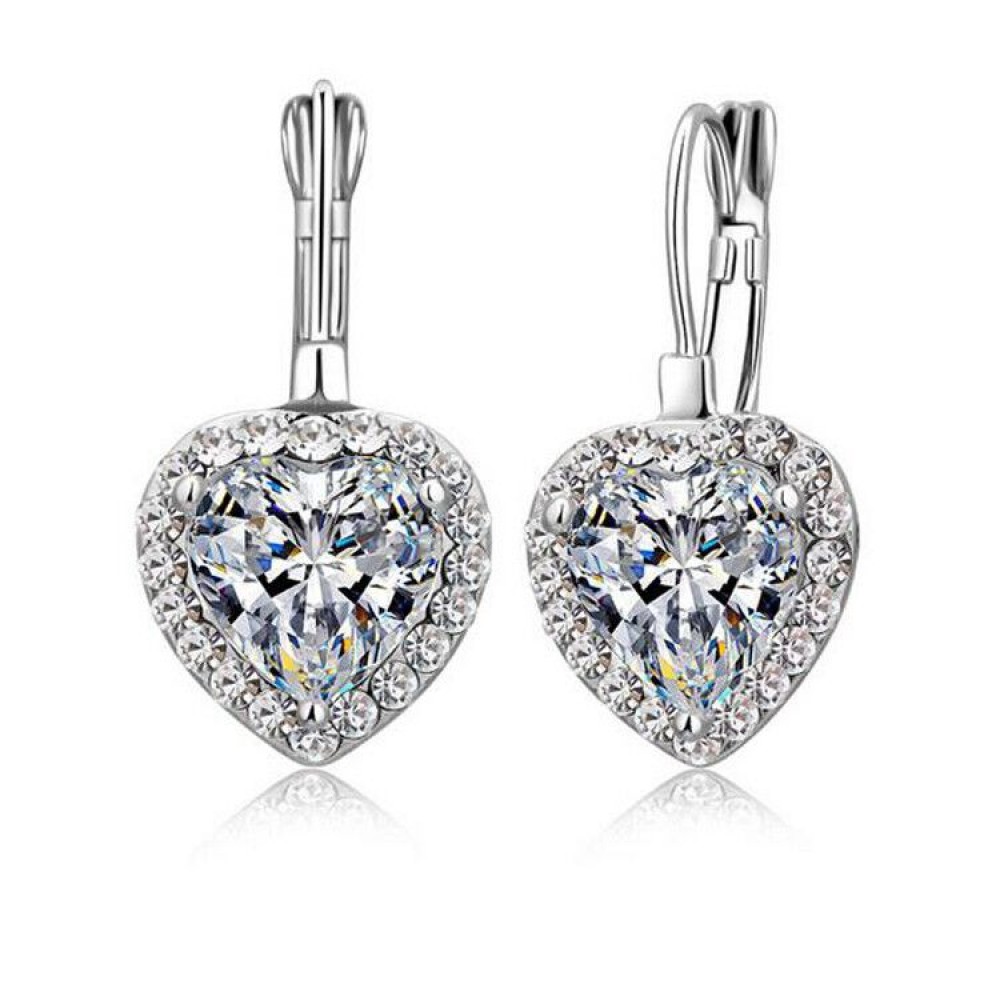 Jemmin Big Promotion Heart Cubic Zirconia Pendant Earrings 925 Sterling Silver Fashion Wedding Jewelry Gift Free Shippping