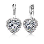 Jemmin Big Promotion Heart Cubic Zirconia Pendant Earrings 925 Sterling Silver Fashion Wedding Jewelry Gift Free Shippping