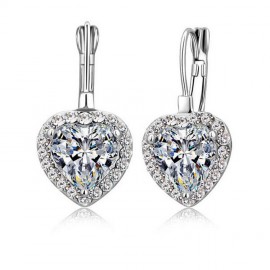 Jemmin Big Promotion Heart Cubic Zirconia Pendant Earrings 925 Sterling Silver Fashion Wedding Jewelry Gift Free Shippping