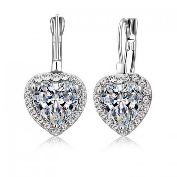 Jemmin Big Promotion Heart Cubic Zirconia Pendant Earrings 925 Sterling Silver Fashion Wedding Jewelry Gift Free Shippping