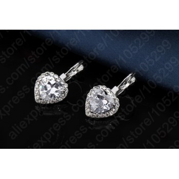 Jemmin Big Promotion Heart Cubic Zirconia Pendant Earrings 925 Sterling Silver Fashion Wedding Jewelry Gift Free Shippping
